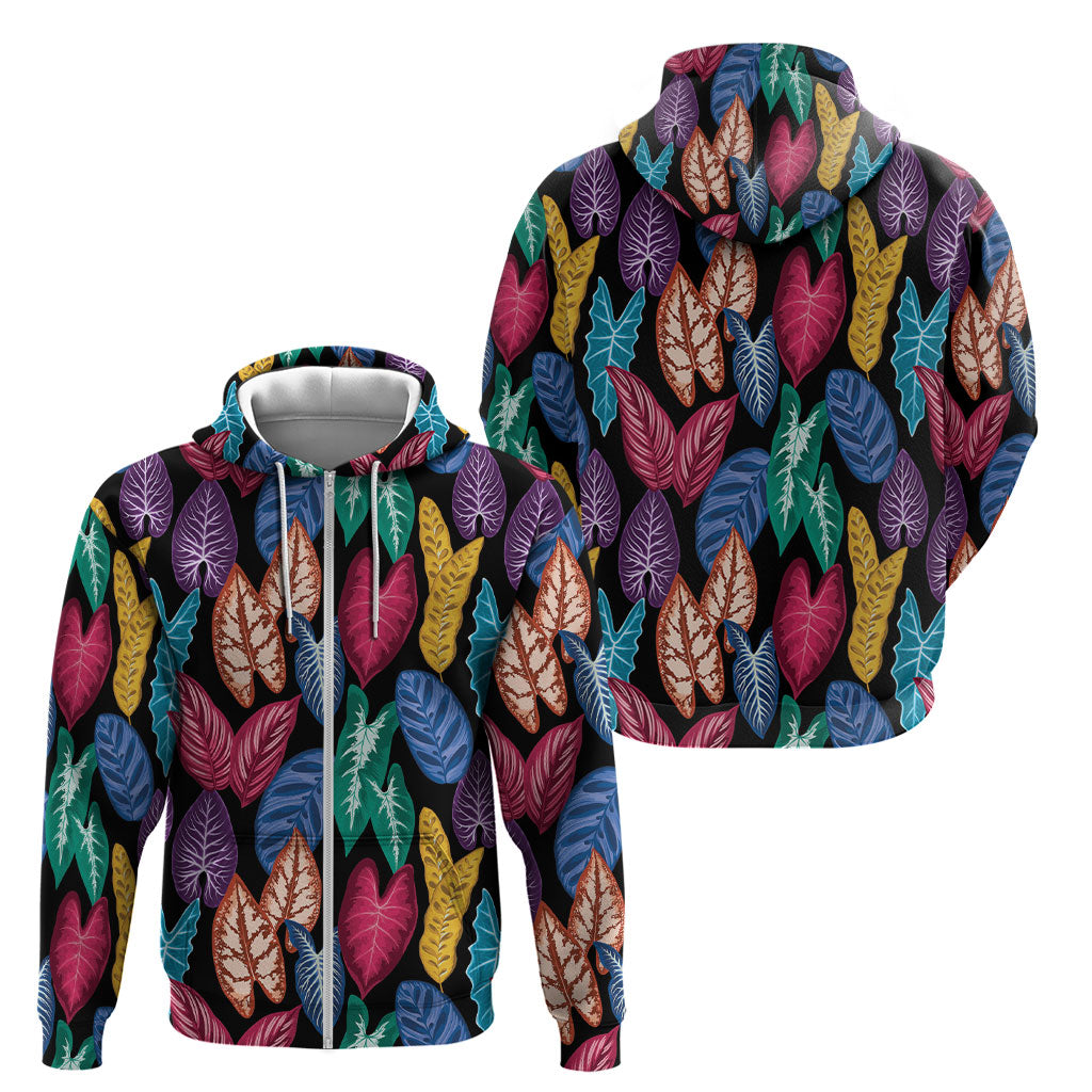 Hawaii Colorful Tropical Leaves Zip Hoodie LT01 - Polynesian Pride