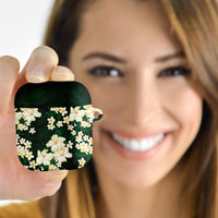 Hawaii Hibiscus Plumeria Green AirPods Case Polynesian Pattern
