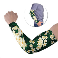 Hawaii Hibiscus Plumeria Green Arm Sleeves Polynesian Pattern LT01 Set of 2 Green - Polynesian Pride