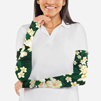 Hawaii Hibiscus Plumeria Green Arm Sleeves Polynesian Pattern LT01 - Polynesian Pride
