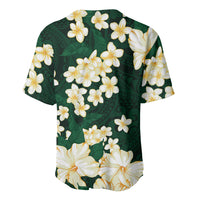 Hawaii Hibiscus Plumeria Green Baseball Jersey Polynesian Pattern LT01 - Polynesian Pride