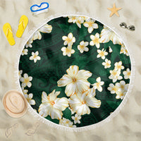 Hawaii Hibiscus Plumeria Green Beach Blanket Polynesian Pattern LT01 One Size 150cm Green - Polynesian Pride