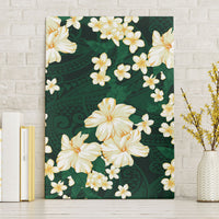 Hawaii Hibiscus Plumeria Green Canvas Wall Art Polynesian Pattern LT01 Without Frame Green - Polynesian Pride