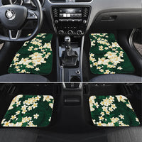 Hawaii Hibiscus Plumeria Green Car Mats Polynesian Pattern