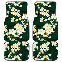 Hawaii Hibiscus Plumeria Green Car Mats Polynesian Pattern