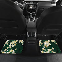 Hawaii Hibiscus Plumeria Green Car Mats Polynesian Pattern