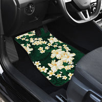 Hawaii Hibiscus Plumeria Green Car Mats Polynesian Pattern