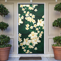 Hawaii Hibiscus Plumeria Green Door Cover Polynesian Pattern
