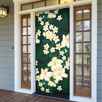 Hawaii Hibiscus Plumeria Green Door Cover Polynesian Pattern
