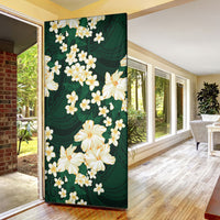 Hawaii Hibiscus Plumeria Green Door Cover Polynesian Pattern