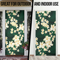 Hawaii Hibiscus Plumeria Green Door Cover Polynesian Pattern