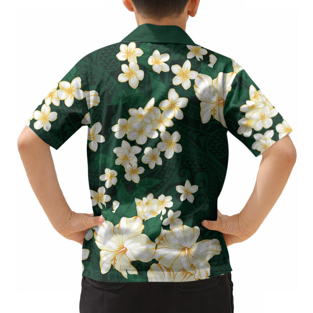Hawaii Hibiscus Plumeria Green Hawaiian Shirt Polynesian Pattern LT01 - Polynesian Pride