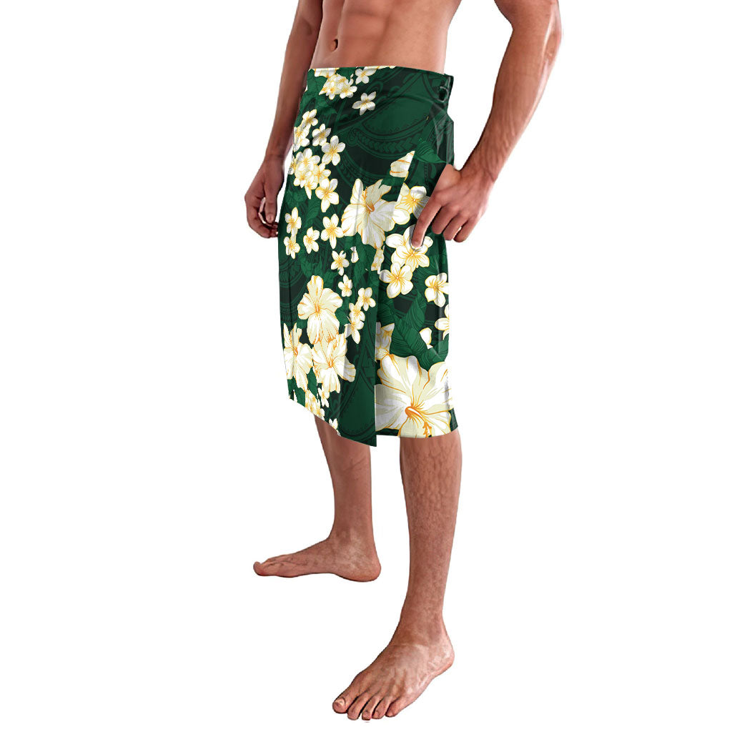 Hawaii Hibiscus Plumeria Green Lavalava Polynesian Pattern LT01 - Polynesian Pride