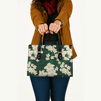 Hawaii Hibiscus Plumeria Green Leather Bag Polynesian Pattern