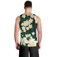 Hawaii Hibiscus Plumeria Green Men Tank Top Polynesian Pattern LT01 - Polynesian Pride