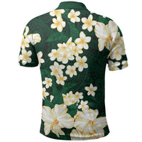 Hawaii Hibiscus Plumeria Green Polo Shirt Polynesian Pattern LT01 - Polynesian Pride