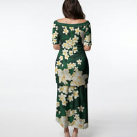 Hawaii Hibiscus Plumeria Green Puletasi Polynesian Pattern LT01 - Polynesian Pride