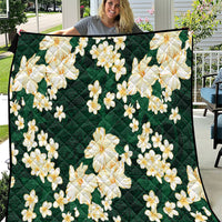 Hawaii Hibiscus Plumeria Green Quilt Polynesian Pattern LT01 Green - Polynesian Pride