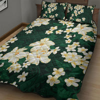 Hawaii Hibiscus Plumeria Green Quilt Bed Set Polynesian Pattern LT01 - Polynesian Pride