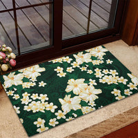 Hawaii Hibiscus Plumeria Green Rubber Doormat Polynesian Pattern LT01 - Polynesian Pride