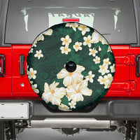 Hawaii Hibiscus Plumeria Green Spare Tire Cover Polynesian Pattern