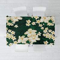 Hawaii Hibiscus Plumeria Green Tablecloth Polynesian Pattern