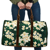 Hawaii Hibiscus Plumeria Green Travel Bag Polynesian Pattern