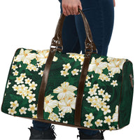 Hawaii Hibiscus Plumeria Green Travel Bag Polynesian Pattern