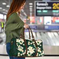 Hawaii Hibiscus Plumeria Green Travel Bag Polynesian Pattern