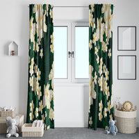 Hawaii Hibiscus Plumeria Green Window Curtain Polynesian Pattern LT01 - Polynesian Pride