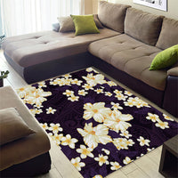 Hawaii Hibiscus Plumeria Purple Area Rug Polynesian Pattern LT01 - Polynesian Pride