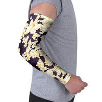 Hawaii Hibiscus Plumeria Purple Arm Sleeves Polynesian Pattern