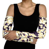 Hawaii Hibiscus Plumeria Purple Arm Sleeves Polynesian Pattern