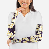 Hawaii Hibiscus Plumeria Purple Arm Sleeves Polynesian Pattern