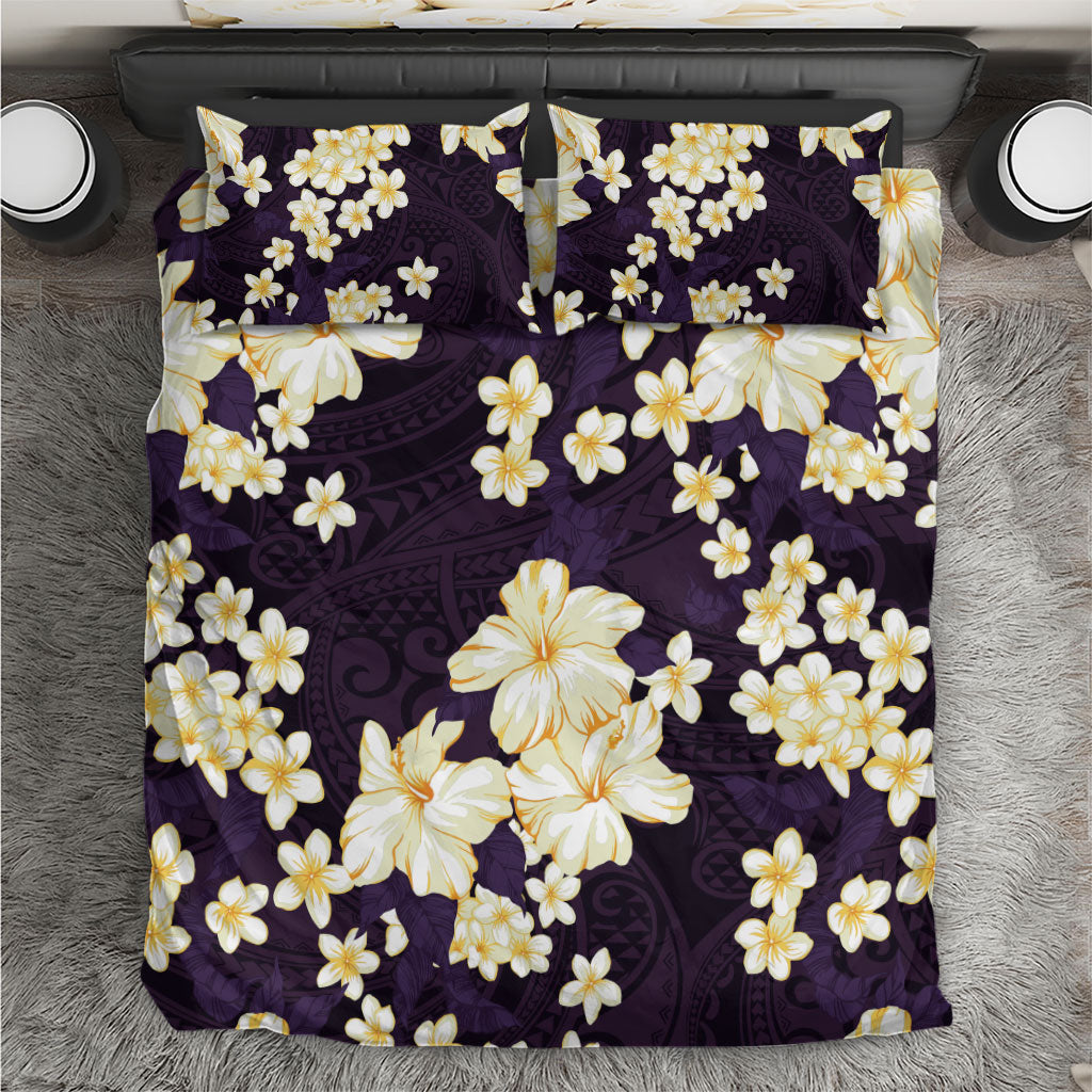 Hawaii Hibiscus Plumeria Purple Bedding Set Polynesian Pattern LT01 Purple - Polynesian Pride