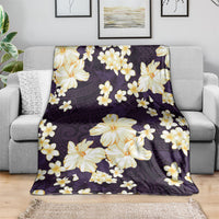 Hawaii Hibiscus Plumeria Purple Blanket Polynesian Pattern LT01 - Polynesian Pride