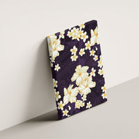Hawaii Hibiscus Plumeria Purple Canvas Wall Art Polynesian Pattern