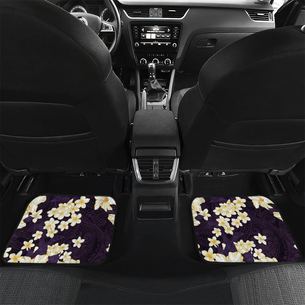 Hawaii Hibiscus Plumeria Purple Car Mats Polynesian Pattern LT01 Set 2pcs - Back Purple - Polynesian Pride