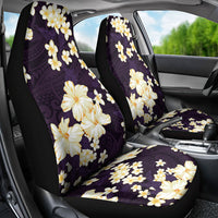 Hawaii Hibiscus Plumeria Purple Car Seat Cover Polynesian Pattern