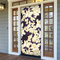Hawaii Hibiscus Plumeria Purple Door Cover Polynesian Pattern