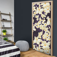 Hawaii Hibiscus Plumeria Purple Door Cover Polynesian Pattern