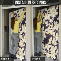 Hawaii Hibiscus Plumeria Purple Door Cover Polynesian Pattern