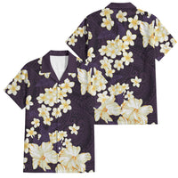 Hawaii Hibiscus Plumeria Purple Family Matching Puletasi and Hawaiian Shirt Polynesian Pattern