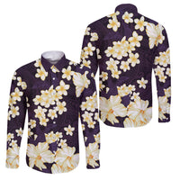 Hawaii Hibiscus Plumeria Purple Family Matching Puletasi and Hawaiian Shirt Polynesian Pattern
