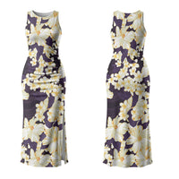Hawaii Hibiscus Plumeria Purple Family Matching Tank Maxi Dress and Hawaiian Shirt Polynesian Pattern