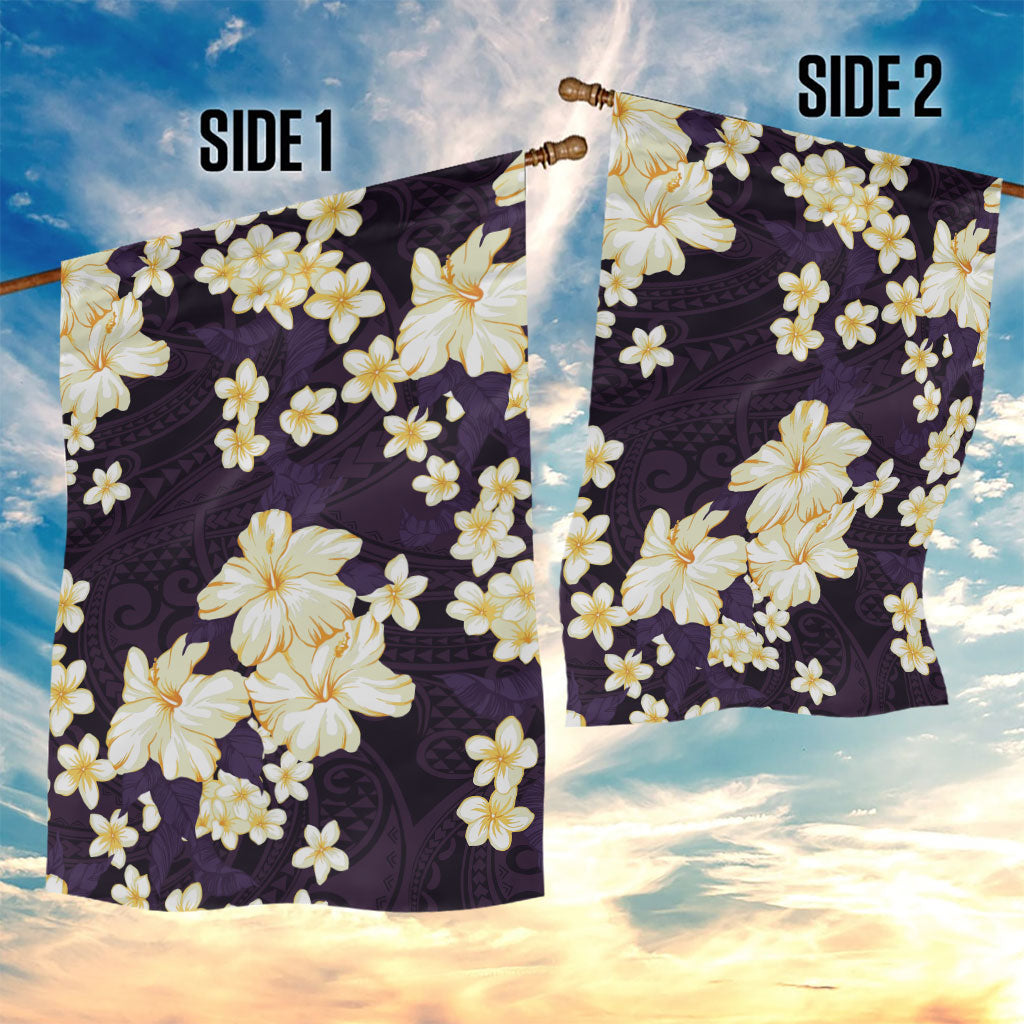 Hawaii Hibiscus Plumeria Purple Garden Flag Polynesian Pattern LT01 - Polynesian Pride