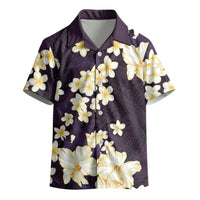 Hawaii Hibiscus Plumeria Purple Kid Hawaiian Shirt Polynesian Pattern