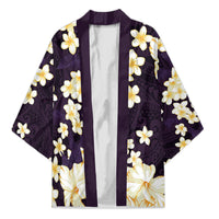 Hawaii Hibiscus Plumeria Purple Kimono Polynesian Pattern