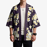 Hawaii Hibiscus Plumeria Purple Kimono Polynesian Pattern