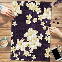 Hawaii Hibiscus Plumeria Purple Puzzle Polynesian Pattern